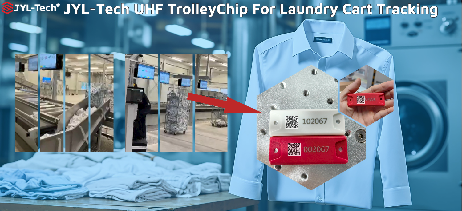 TrolleyChip UHF JYL-Tech per il monitoraggio del carrello della lavanderia